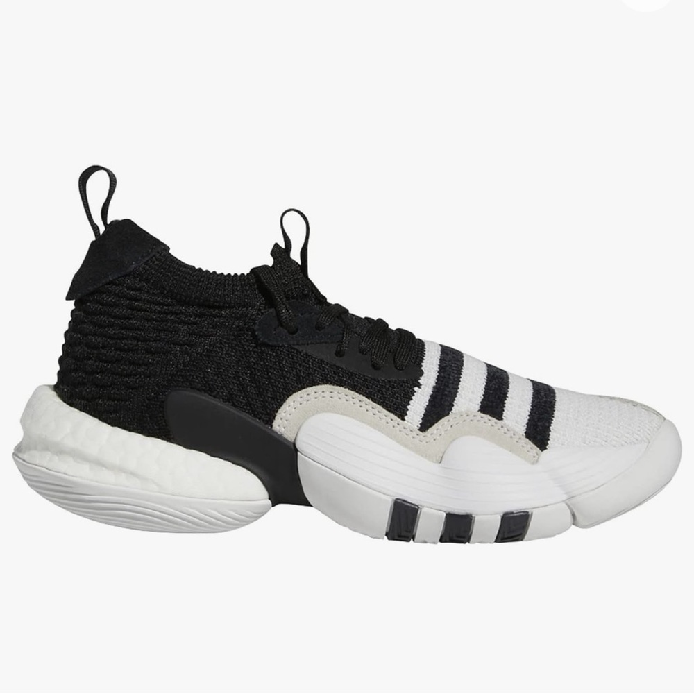 Adidas TRAE YOUNG 2J Unisex Big Kids Black and White basketball shoes - Picture 2 of 9